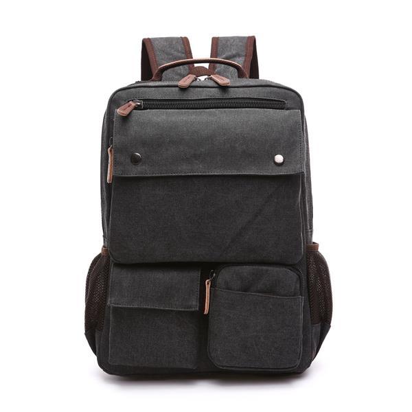 Men Canvas Big Capacity Travel Zipper Multifunctional Shoulders Bag Backpack