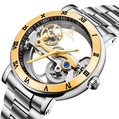 Business Style Men Wrist Watch Stainless Steel Strap Automatic Mechanical Watches