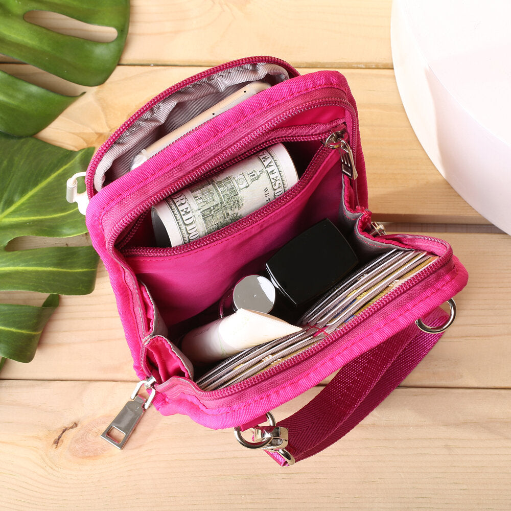 Women National Canvas Shoulder Bag Bohemian Card Holder Mini Sling Crossbody