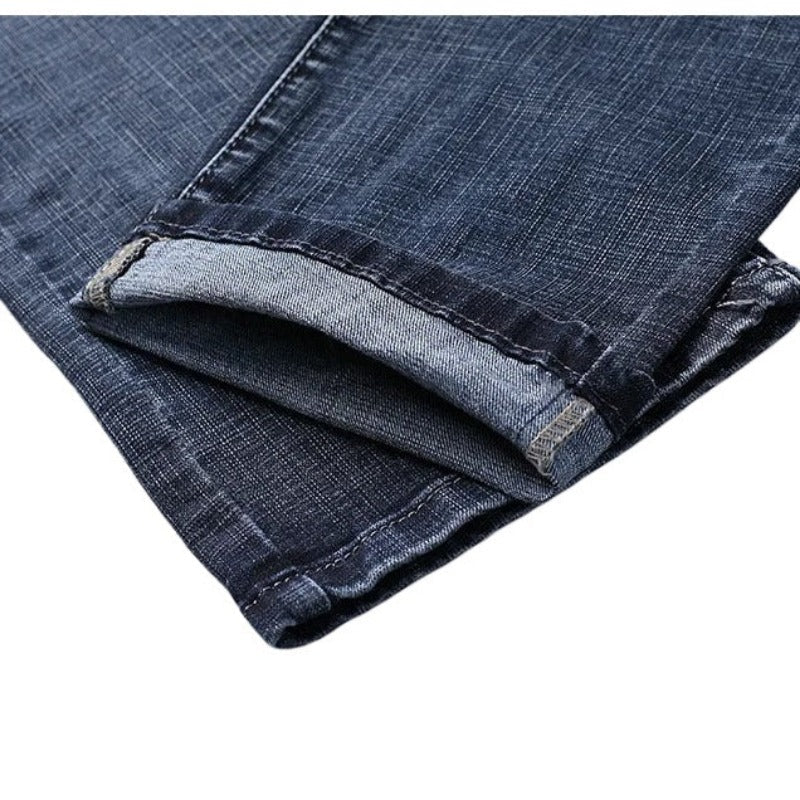 Men's Classic Straight Fit Stretch Jeans – Midweight Denim Trousers for Work & Casual