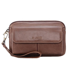 Men Vintage Genuine Leather Large Capacity Crossbody Bag Clutches