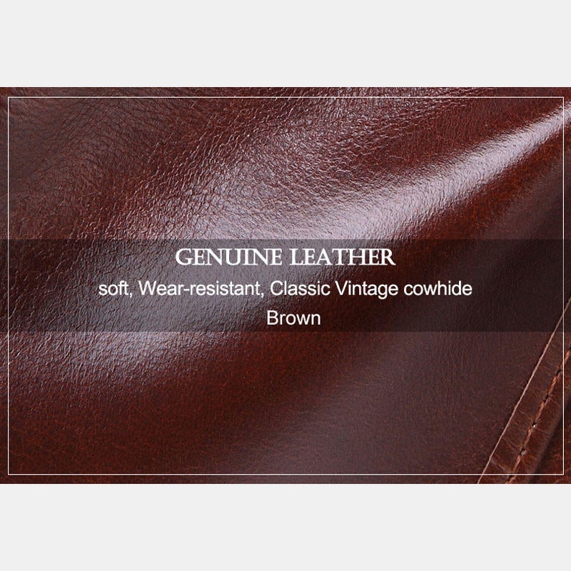 Men Genuine Leather Vintage Long Wallet Phone Bag Card Holder Photo Pocket