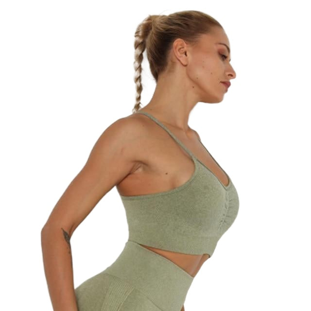 Trendy Women's Quick Drying Seamless Push Up Sport Bras