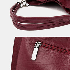 Women Large Capacity Solid Tassel Tote Bag Crossbody Bag Handbag