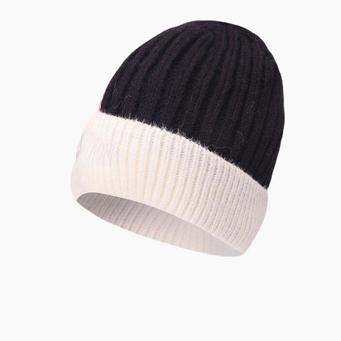 Women Letter Pattern Wild Beanie Hat Soft Adjustable Autumn Winter Warm Knitted Hat