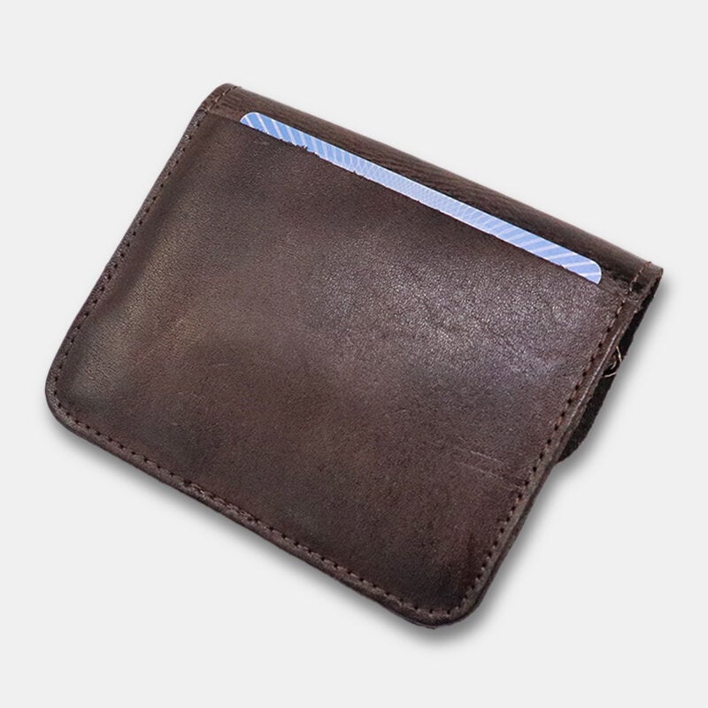 Unisex Genuine Leather Multi-card Slot Card Holder Multifunction Coin Purse Cowhide Small Wallet