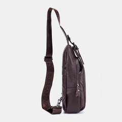 Genuine Leather Chest Bag Shoulder Crossbody For Men