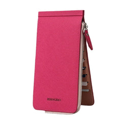 Women Men 26 Multi Card Holder Ultra Thin PU Leather Zipper Business Card Case 5.5'' Phone Bags