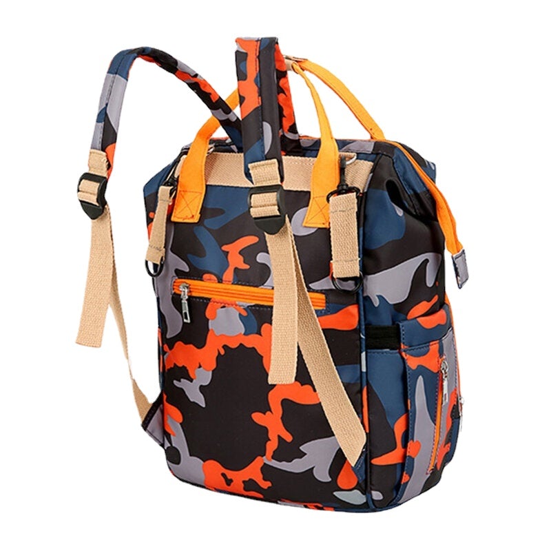 Women Oxford Camo Multifunctional Large-capacity Waterproof Backpack Mommy Bag