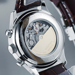 Masculino Multi-Functional Luminous Double Calendar Waterproof Men Stainless Steel Strap Mechanical Watch