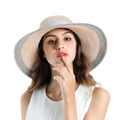 Woman Solid Color Cotton With Linen Bow Travel Holiday Sun Seaside Hat