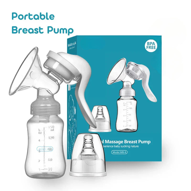 Breast Pump Manual Suction Milk Pump Feeding Breasts Pumps Milk Bottle Sucking Postpartum Supplies BPA Free