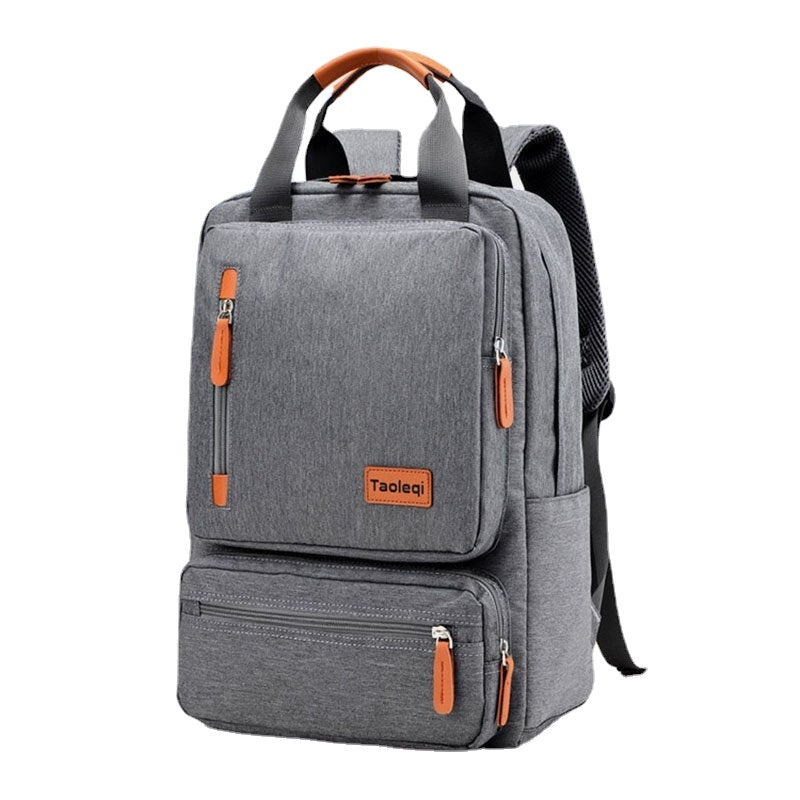 Men Women Fashion Large Capacity Multi-pocket Pure Color Backpack