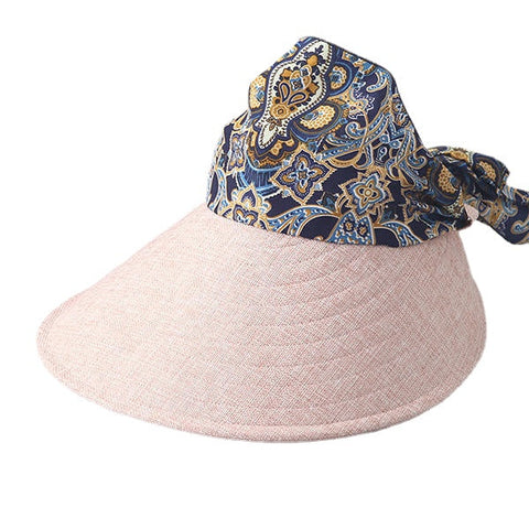 Women Summer Wide Brim Sun Bucket Hat Foldable Anti-UV Gardening Visor Cap