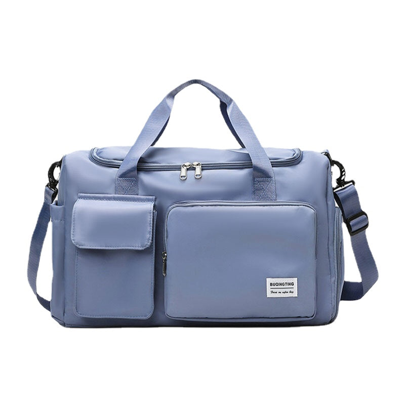 Unisex Nylon Large Capacity Lightweight Sports Gym Bag Travel Bag Crossbody Bag Shoulder Bag With Wet Pocket & Shoes Compartment