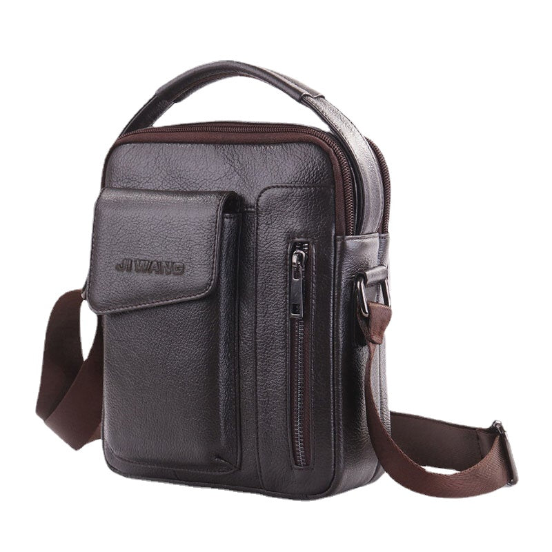 Men Vintage Genuine Leather Crossbody Bag Shoulder Business