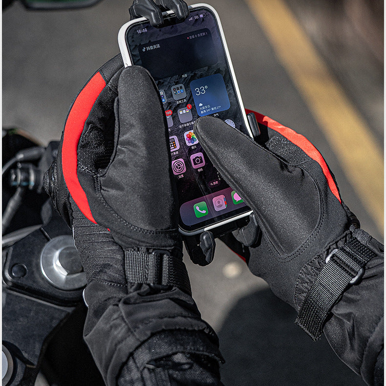 Waterproof Winter Motorcycle Gloves - Warm, Cold Weather Riding Gear