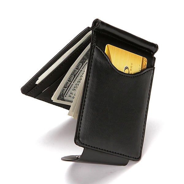 Men Faux Leather Creative Money Clip Wallet