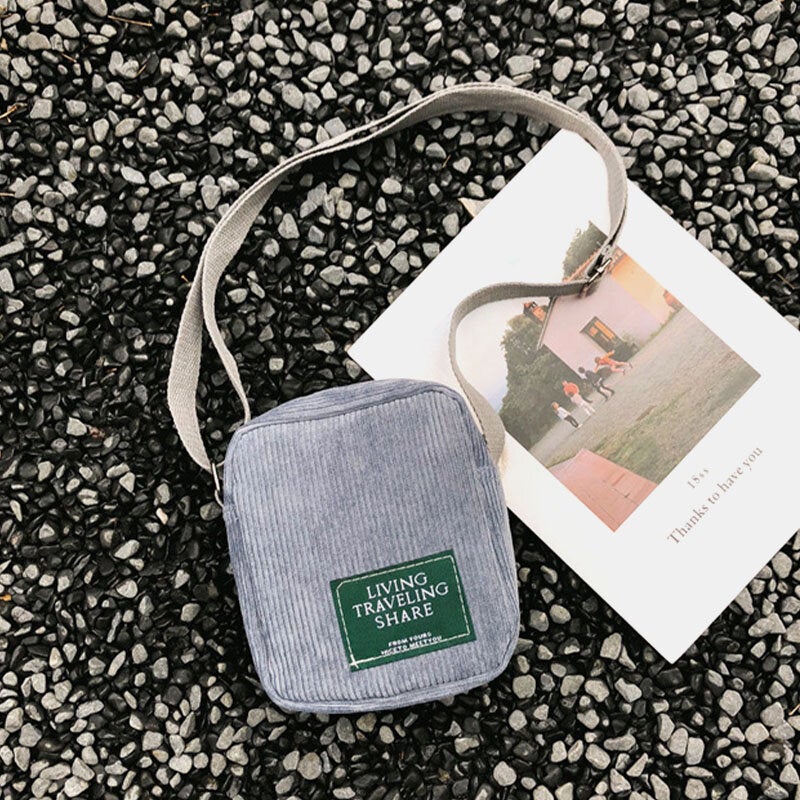 Unisex Corduroy Retro Mini Universal Outdoor Phone Bag Crossbody Shoulder