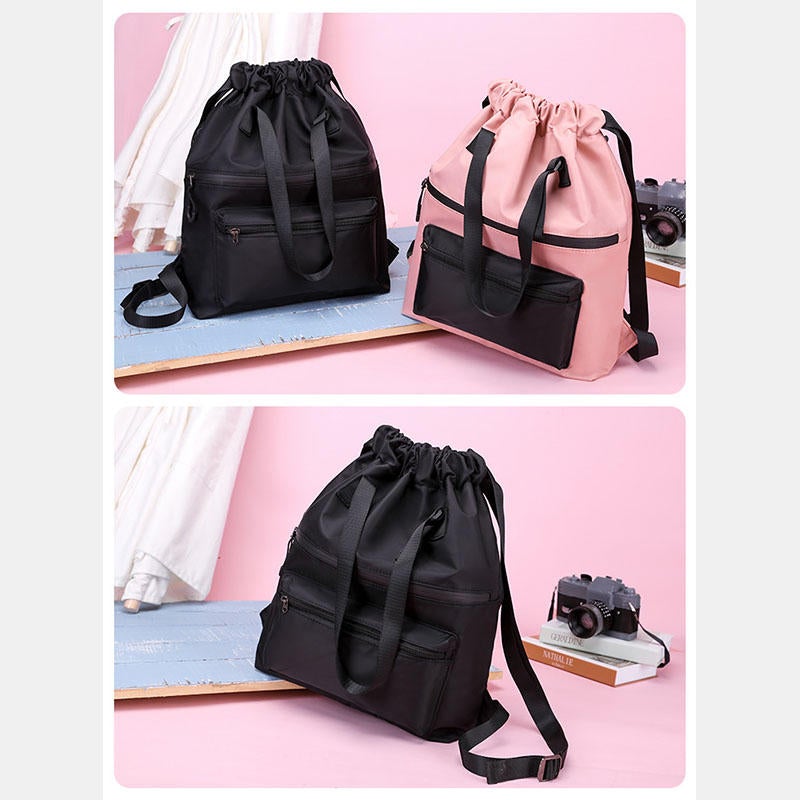 Men Women Nylon Waterproof Large Capacity Light Weight Handbag Backpack