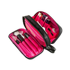 Women Waterproof Double Zipper Two Layers Large Capacity Storage Clutch Cosmetic Bag