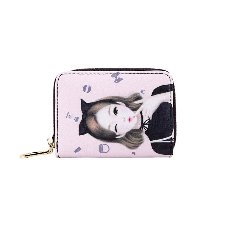 women pu leather rfid anti theft organ design multi card slot mini cute purse