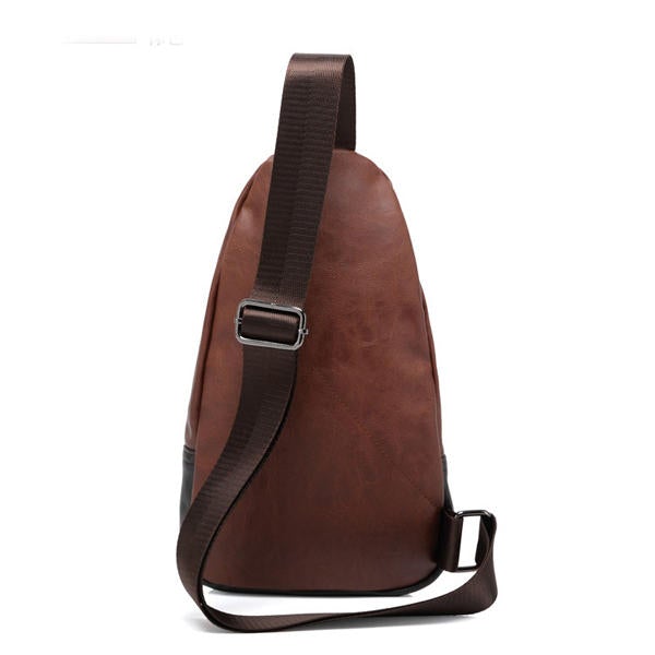 Men PU Crossbody Bag Capacity Leisure Shoulder Chest Bag