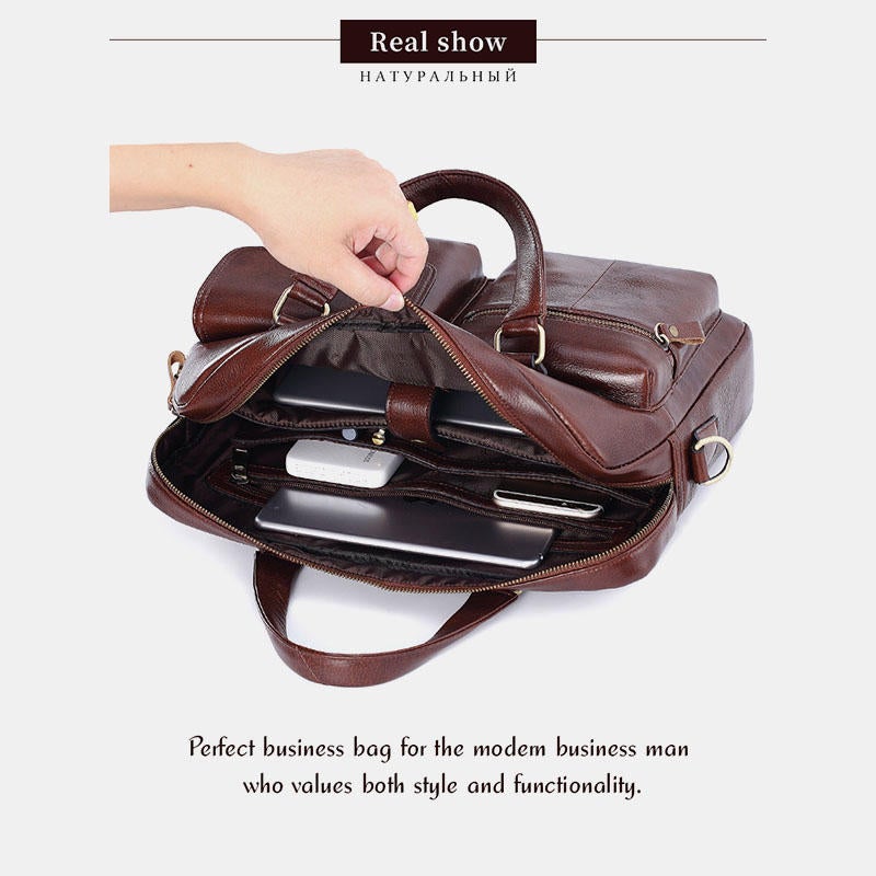 Men Genuine Leather Handbag Crossbody Bag Messenger