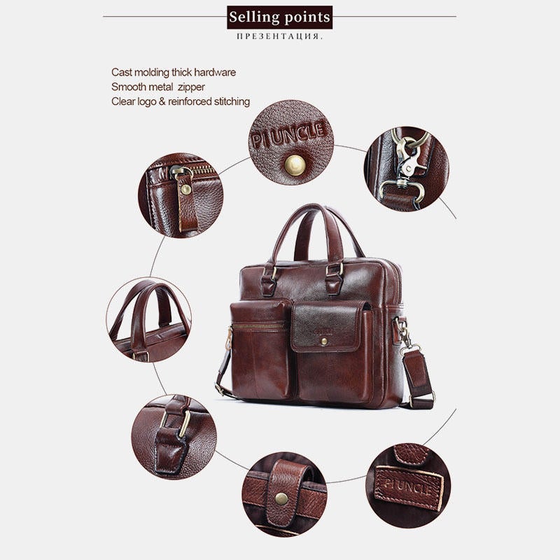 Men Genuine Leather Handbag Crossbody Bag Messenger