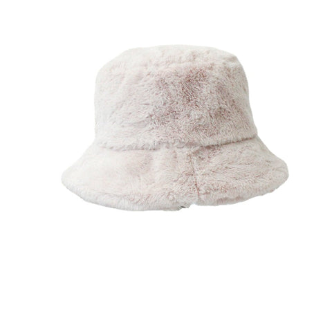 Women Thick Warm Winter Bucket Hat Solid Color Girls Flat Top Velvet Fedoras Ladies Plush Bob