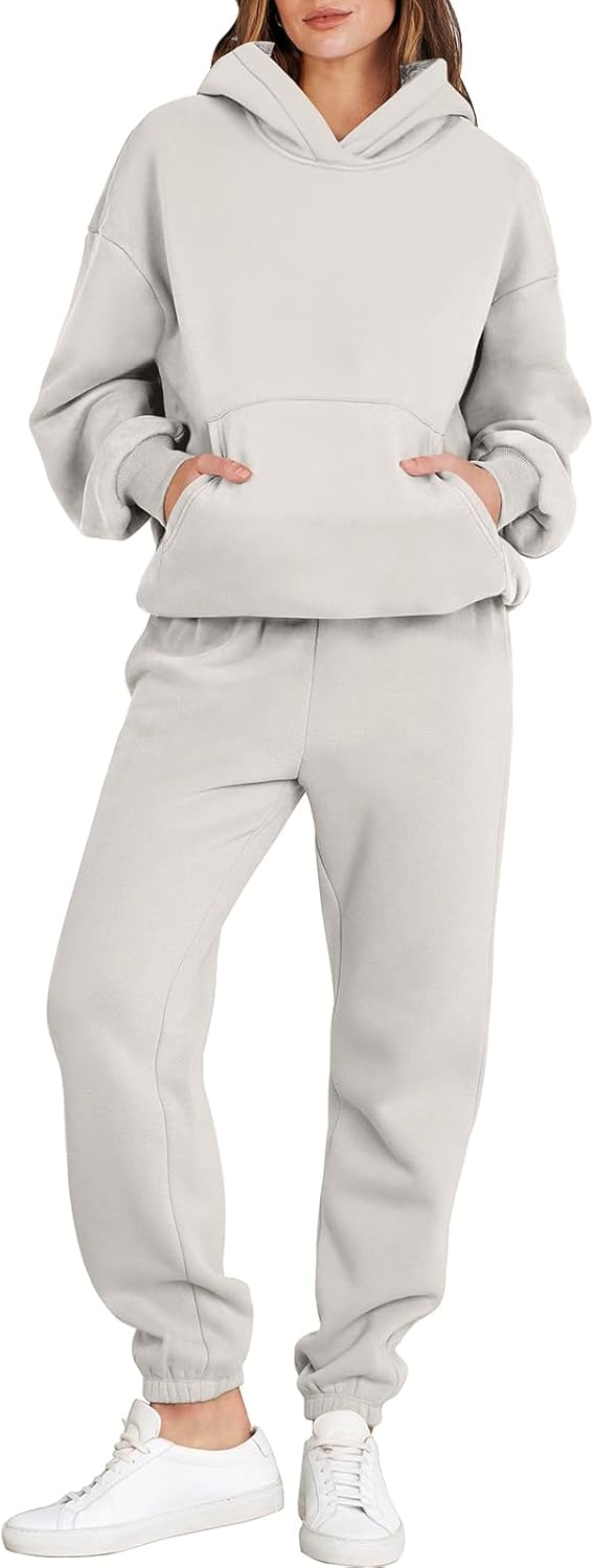 Women's Y2K 2 Piece Tracksuit - Oversized Hoodie & Jogger Sweatpants Set