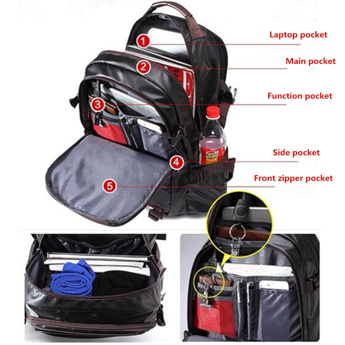 Men Women Waterproof Backpack Laptop School Shoulder Bag Travel Handbag Rucksack