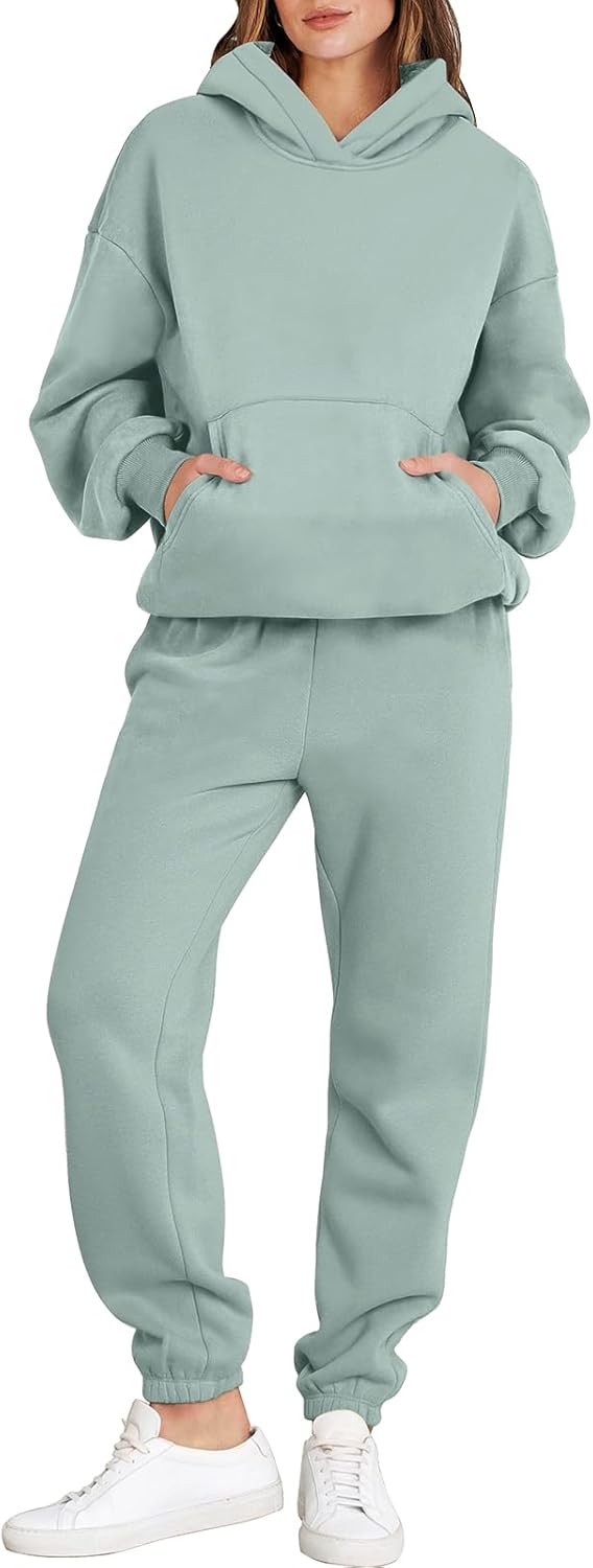 Women's Y2K 2 Piece Tracksuit - Oversized Hoodie & Jogger Sweatpants Set