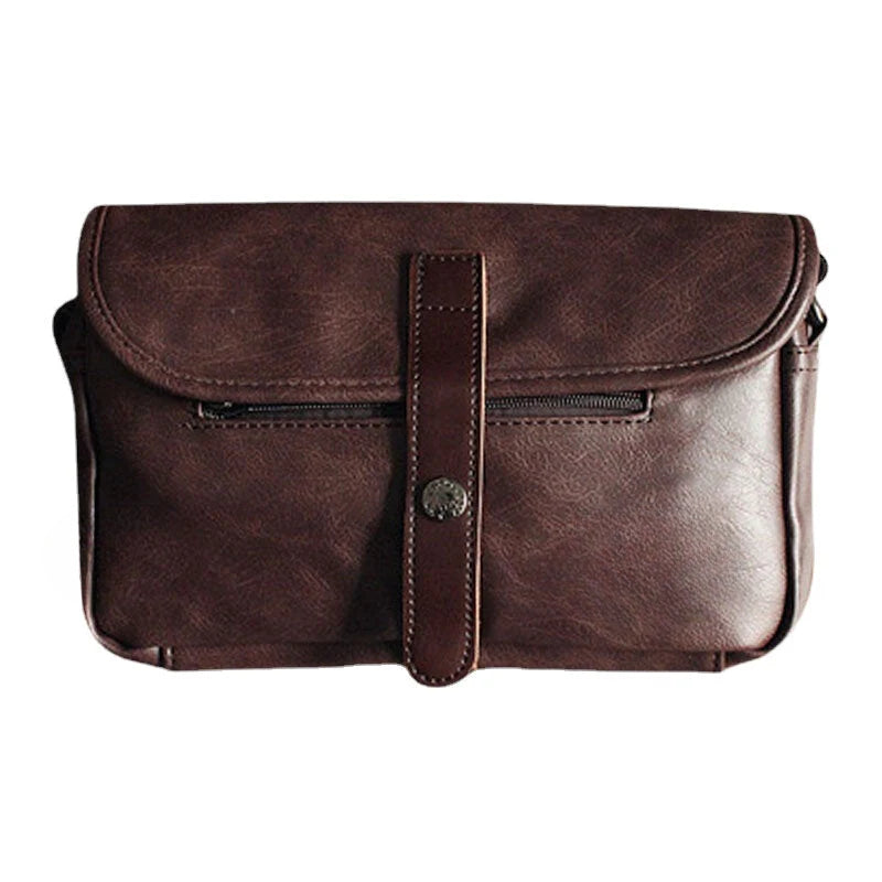 Men's PU Leather Crossbody Bag - Large Capacity Travel Shoulder Bag