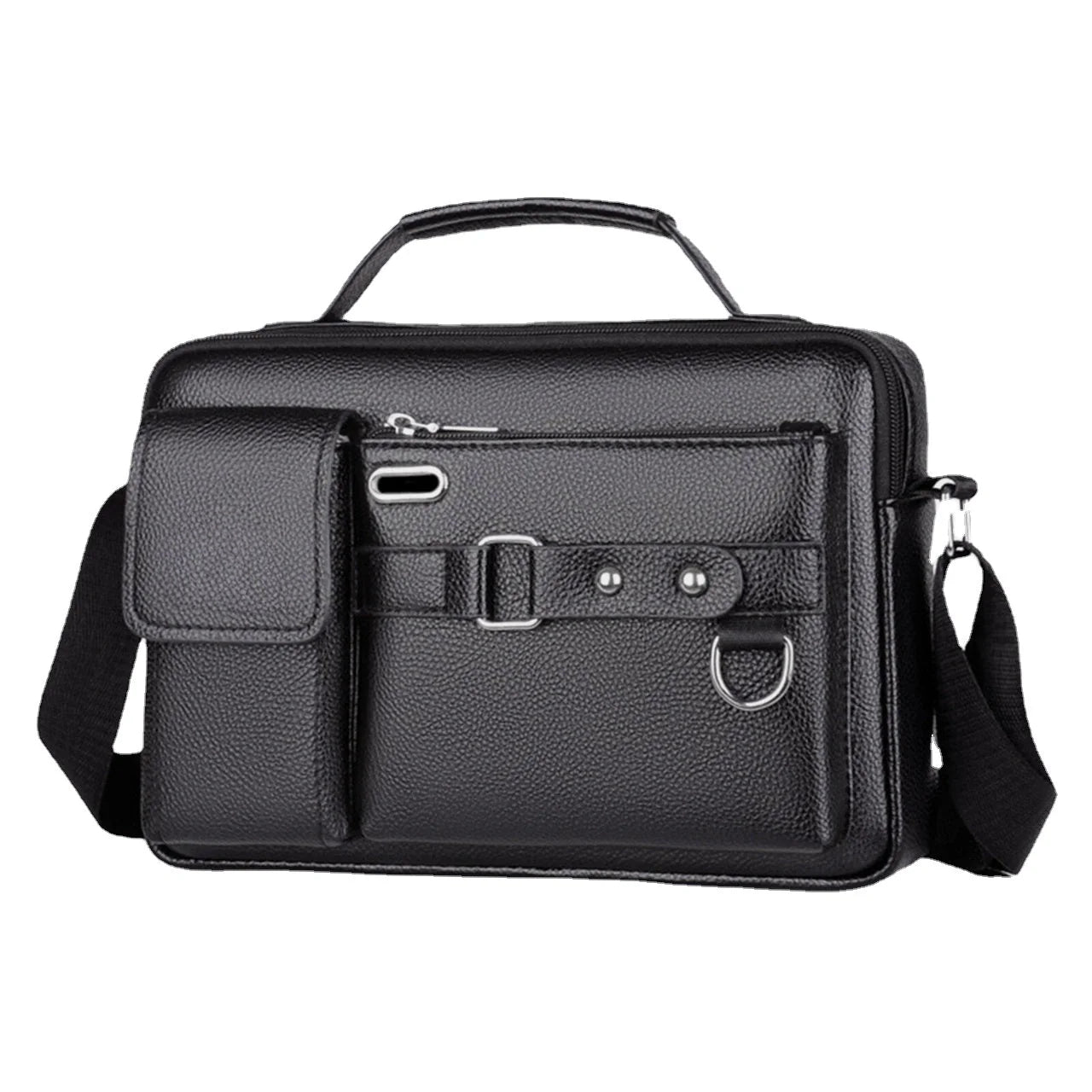 Men's Vintage Leather Crossbody Bag - Large Capacity, Durable, Multifunctional Business Briefcase
