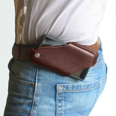 Men Genuine Leather 4.7inch~5.8 inch Phone Bag Waist Easy Carry EDC For Outdoor