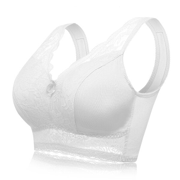 Large Size Cup Full Coverage Wireless Floral Lace Sleeping Leisure Vest Bra