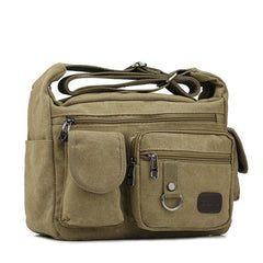 Large Capacity Men Casual Canvas Shoulder Messenger Bag Travel Crossbody