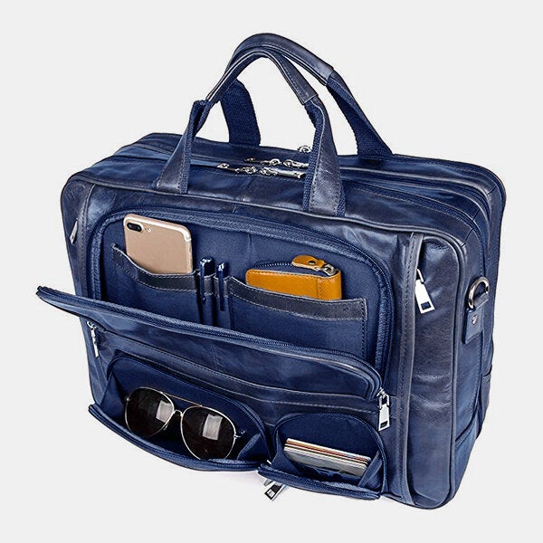 Men Multifunction Multi-pocket Waterproof 15.6 Inch Laptop Bag Briefcase Business Handbag Crossbody Bag Teacher Bag