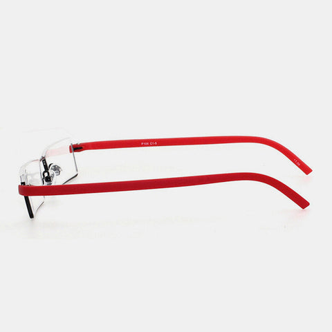 Unisex Portable Rectangular Half Lower Frame Reading Glasses Push-pull Box Anti-blue Light Presbyopia Glasses