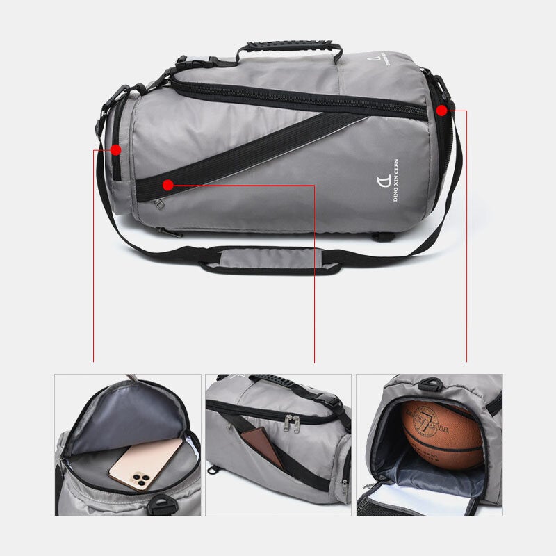 Unisex Nylon Waterproof Wear-resistance Outdoor Brief Large Capacity Basketball Storage Bag Travel Bag Gym Backpack