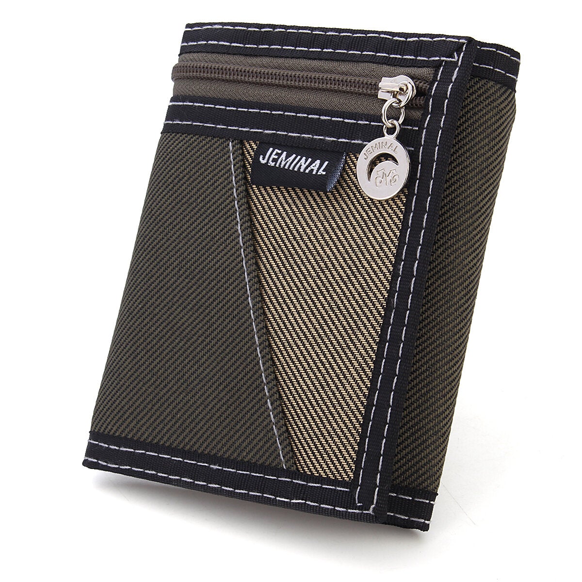 Men Wallets Casual Canvas Wallet Vertical Patchwork Design Male Purse Waist