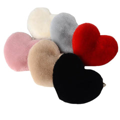 Fashion Women's Heart Shaped Handbags Cute Kawaii Faux Fur Crossbody Bags Wallet Purse Chain Shoulder Bag Lady Handbag