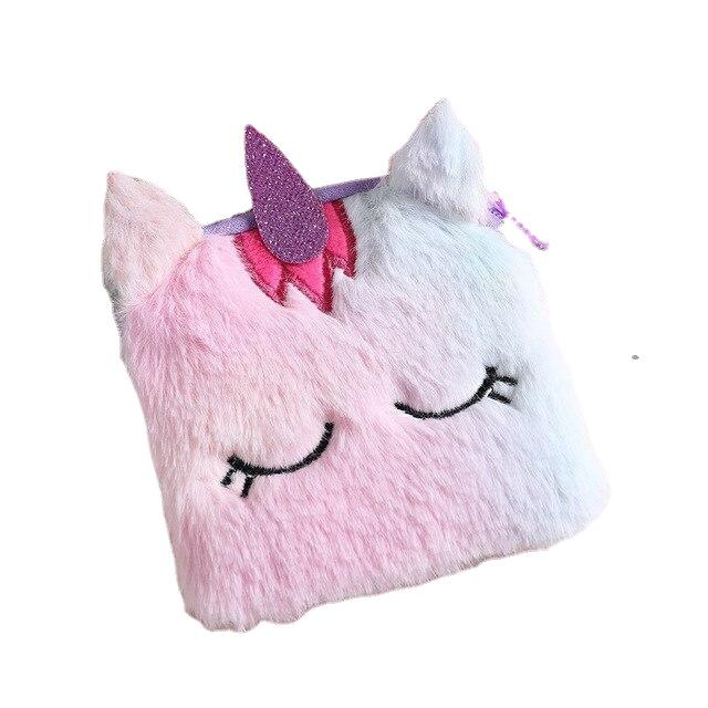 Fashionable Girls' Plush Waist Bag With Cute Unicorn Shape For Phone Coin