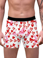 Mens Funny Allover Graffiti Heat Pint U Convex Breathable Boxer Briefs Mid Waist Underwear