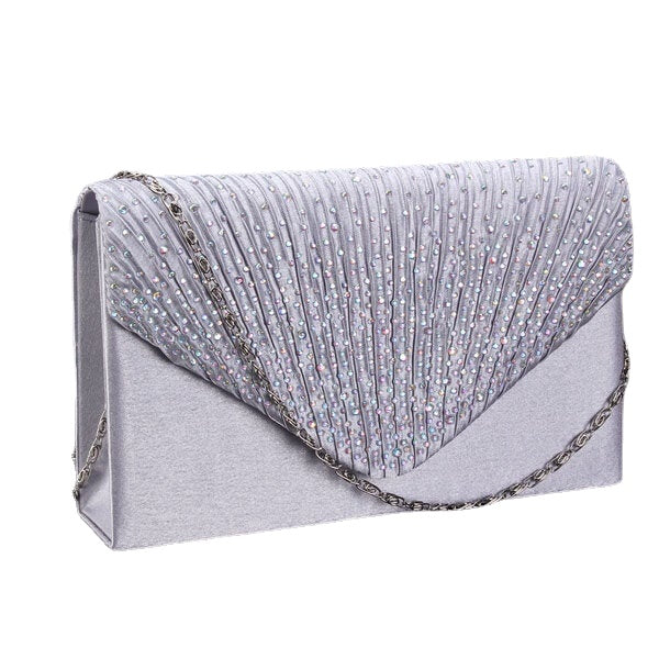 Women  Evening Bridal Wallet Envelope Flash Diamond Clutch Portable Shoulder Crossbody Bag