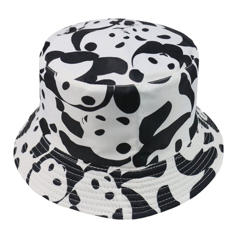 Unisex Double-Sided Animals Panda Pattern Casual Cute Bucket Hat