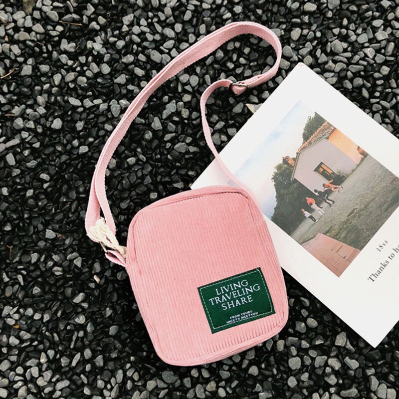 Unisex Corduroy Retro Mini Universal Outdoor Phone Bag Crossbody Shoulder