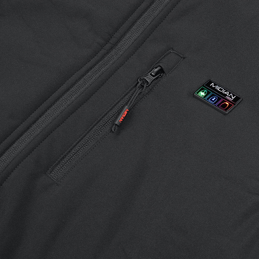 Heated Waterproof Jacket with 5 Zones, Intelligent Hood, for Work, Motorcycle, Skiing, Riding