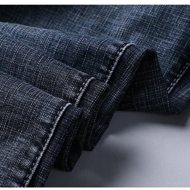 Men's Classic Straight Fit Stretch Jeans – Midweight Denim Trousers for Work & Casual